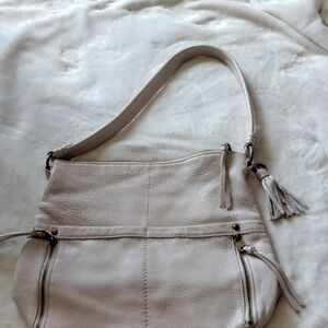 Cream Leather Shoulder Bag